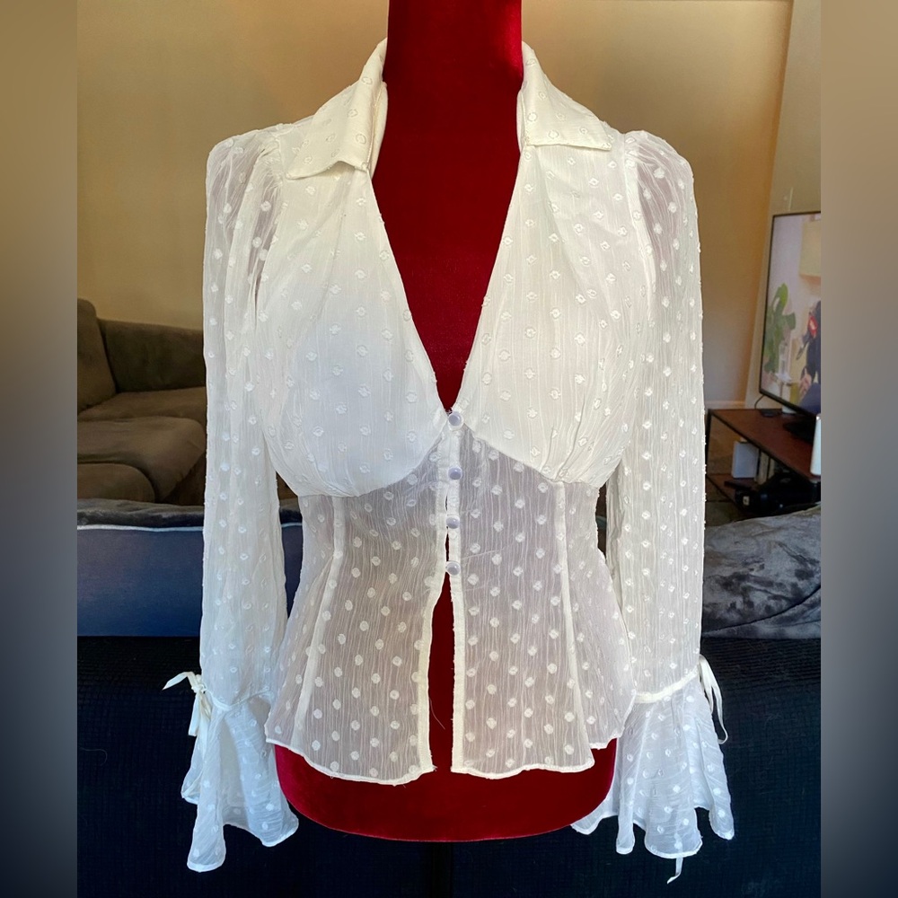 Dolls Kill dELiAs Mesh Polka Dot Blouse